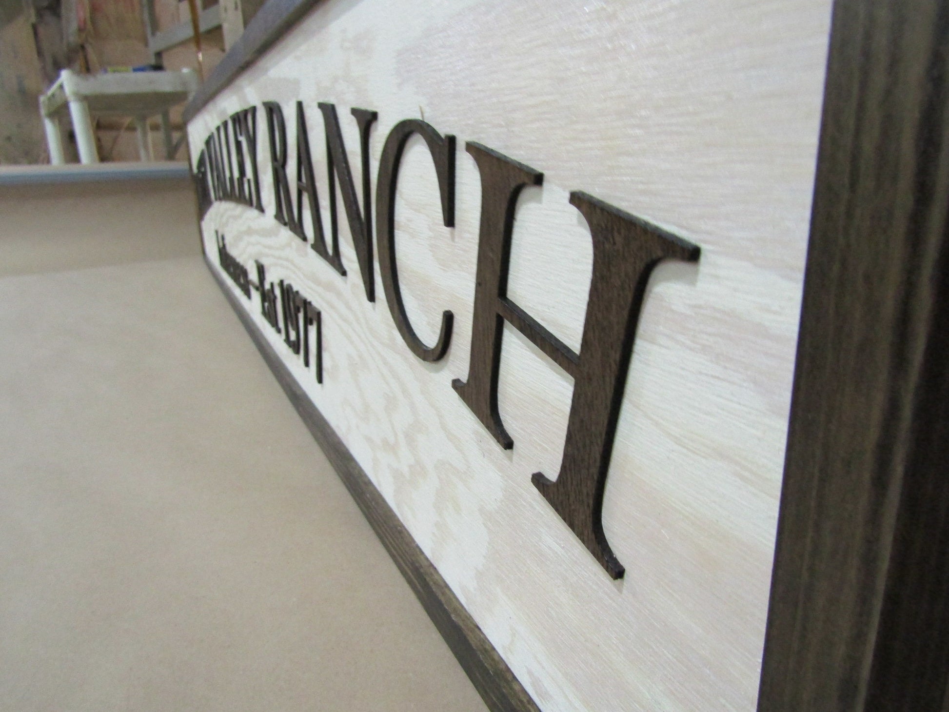 Large Custom Deer Ranch Sign Wooden Over-sized Rustic Business Logo Wood Laser Cut Out 3D Made to Order Signage Entrance Personalized XL