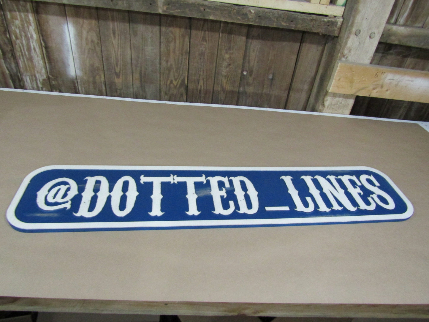 Large Custom Distressed Sign Social Influencer Over-sized Rustic Business Logo Bar Barn Country Wood 3D Username Personalized Signage Blue