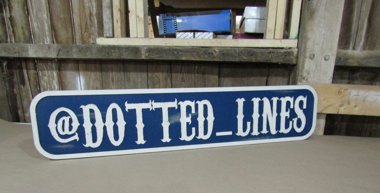 Large Custom Distressed Sign Social Influencer Over-sized Rustic Business Logo Bar Barn Country Wood 3D Username Personalized Signage Blue