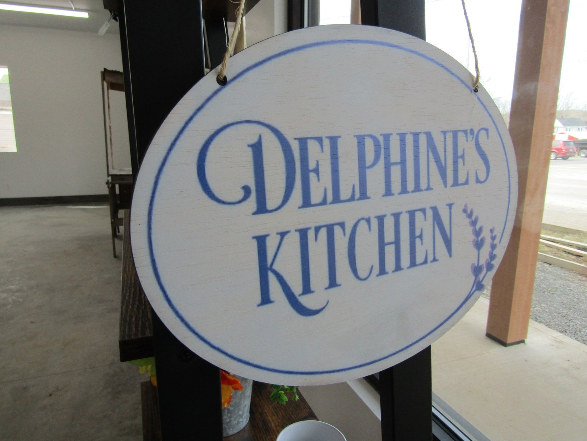 Oval Small Business Sign Logo Your Actual Logo Round Hanging Sign Kitchen Restaurant Design Custom Personalized Wall Art Color Wood Print