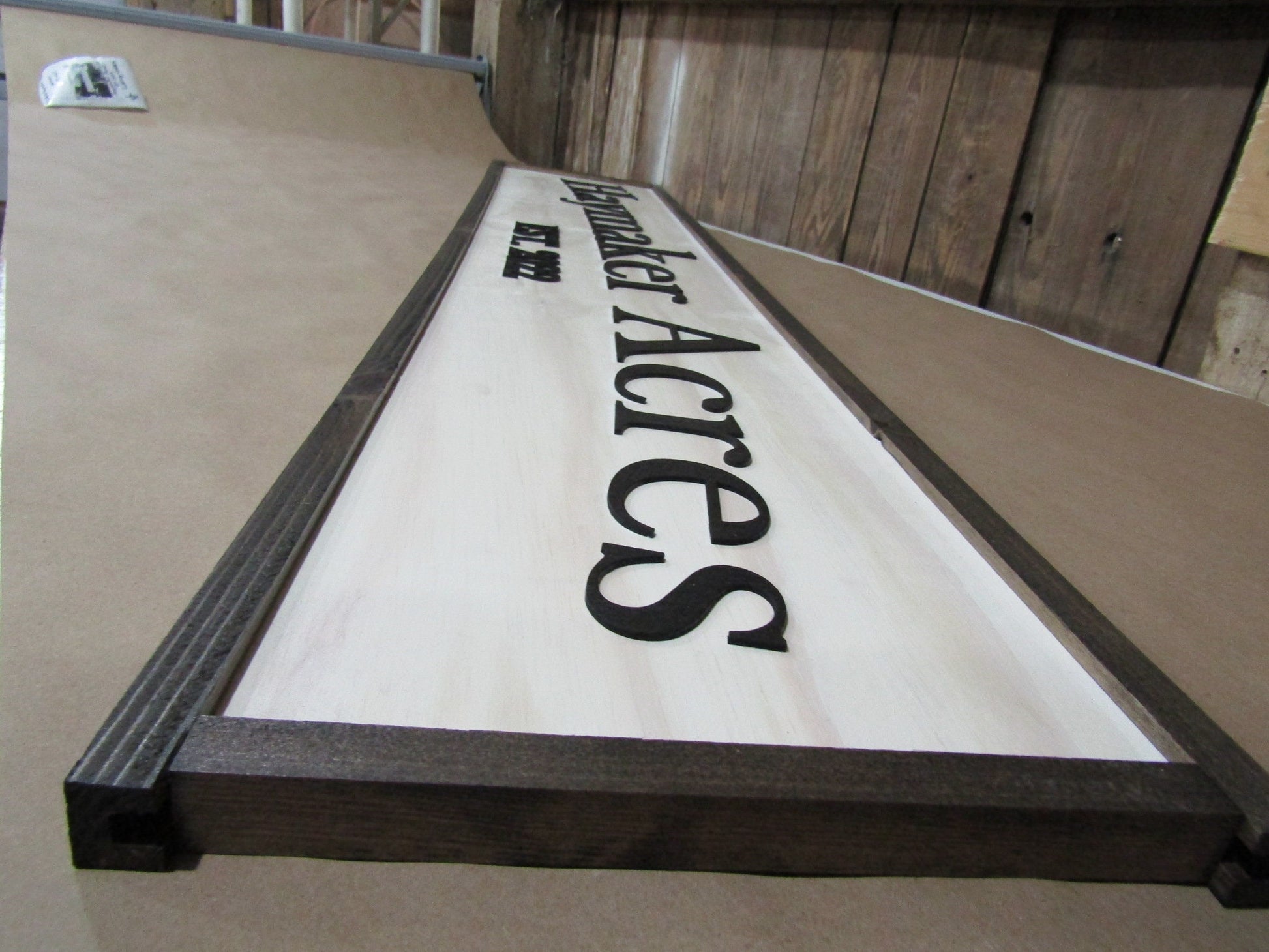 Large Custom Wooden Sign Personalized Farm Acres Haymaker Homestead Indoor Outdoor Made to Order 3D Handmade Country Rustic Driveway Framed