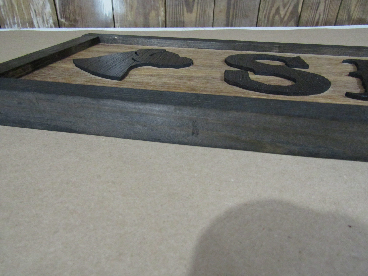 Large Custom Ranch Sign Saloon Western Dog Boxer Over-sized Rustic Business Logo Wood Laser Cut Out 3D Extra Large Sign Footstepsinthepast