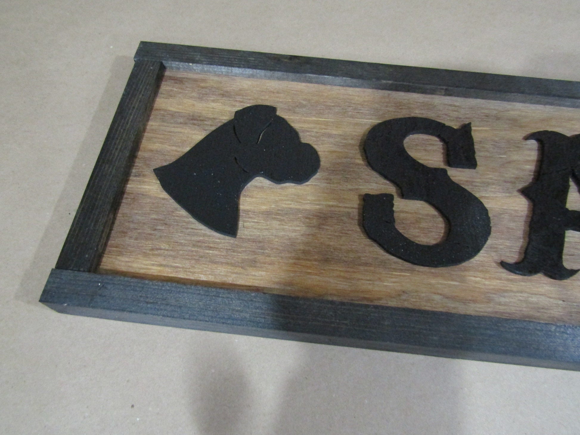Large Custom Ranch Sign Saloon Western Dog Boxer Over-sized Rustic Business Logo Wood Laser Cut Out 3D Extra Large Sign Footstepsinthepast
