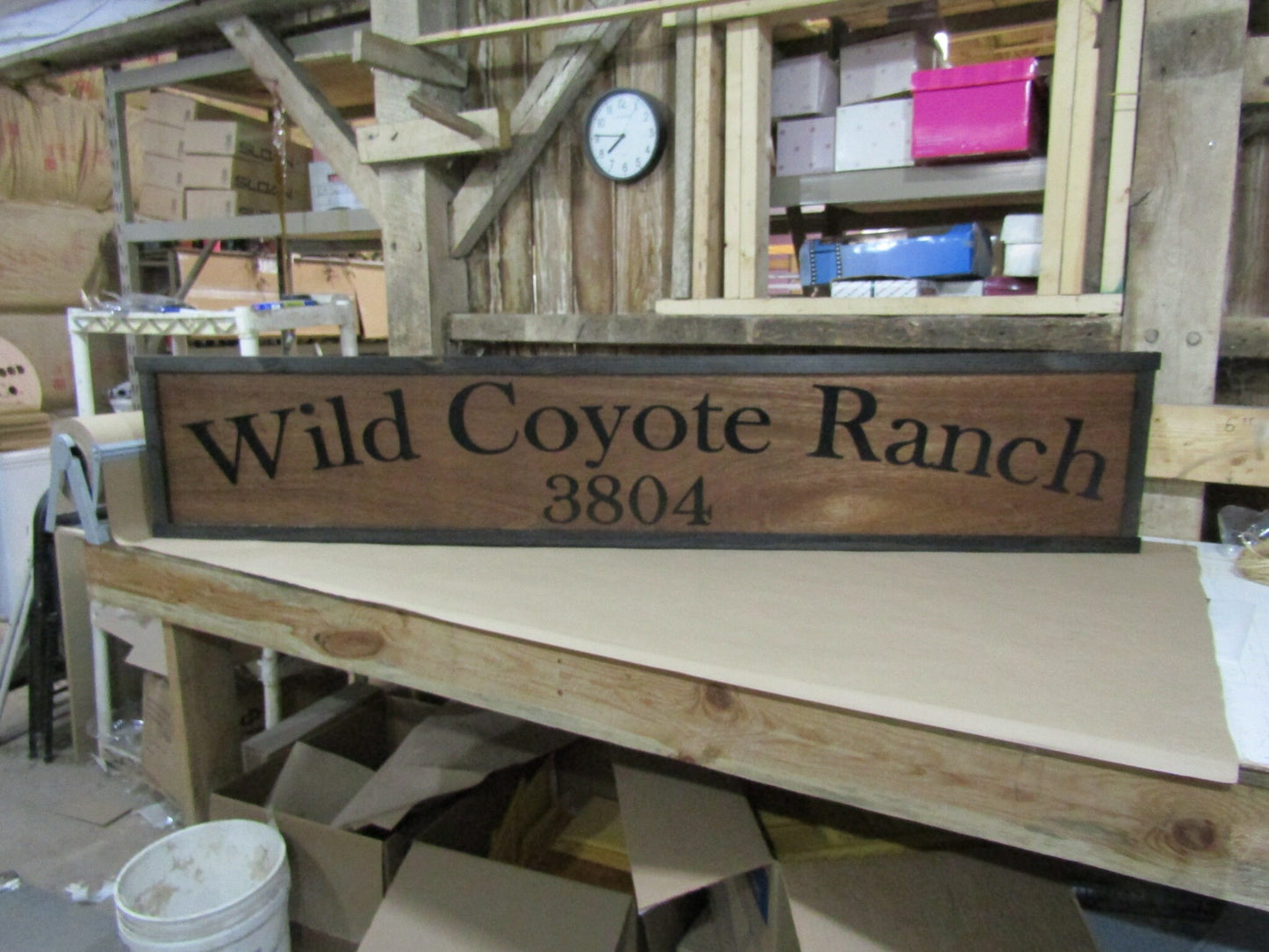 Custom Coyote Ranch Sign Company Name Address Signage Commerical Oversized Rustic Business Logo Wood Laser Cut Out 3D Extra Large Handmade