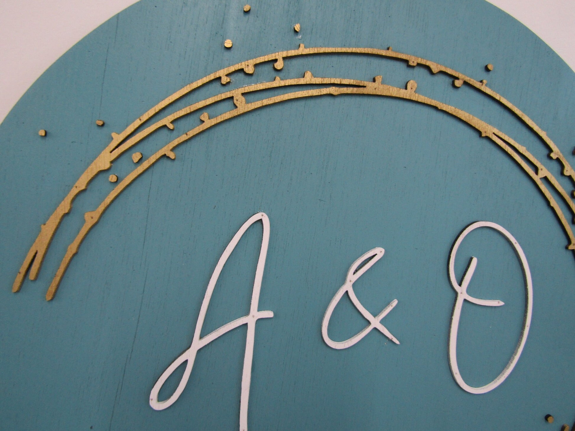 Custom Sign Round Business Commerical Signage Minimalist Made to Order Bubbles Beads Store Front Small Shop Logo Circle Wooden Handmade