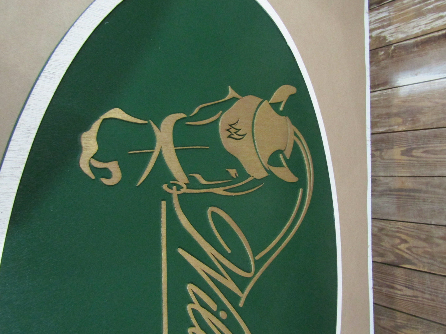 Custom Wood Sign Logo Laser Cut Out Large Oval Custom Wood Sign 3D Raised Text Wild Green Farms Horse Farm Horse Track Barn Farm Sign Border