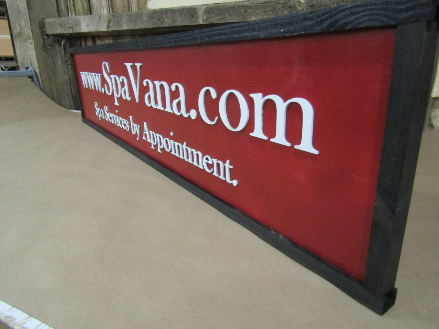 Oversized Custom Sign Spa Beauty Salon Your Logo Image Emblem Name Here Personalized Painted Red 3D Raised Text Indoor Outdoor Store Front