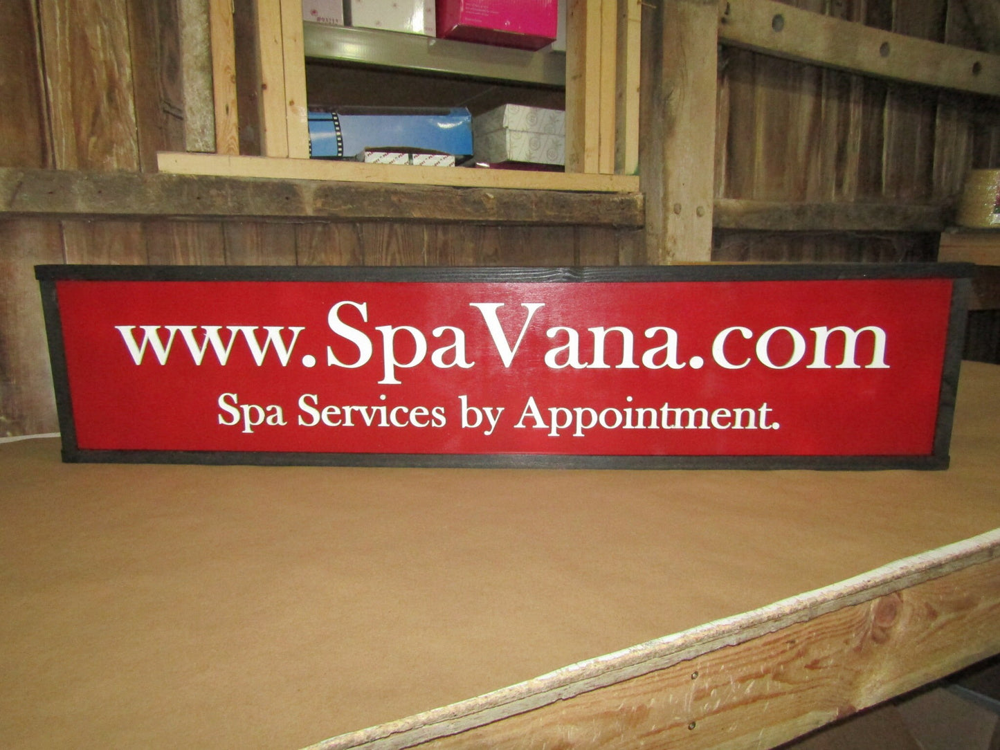 Oversized Custom Sign Spa Beauty Salon Your Logo Image Emblem Name Here Personalized Painted Red 3D Raised Text Indoor Outdoor Store Front