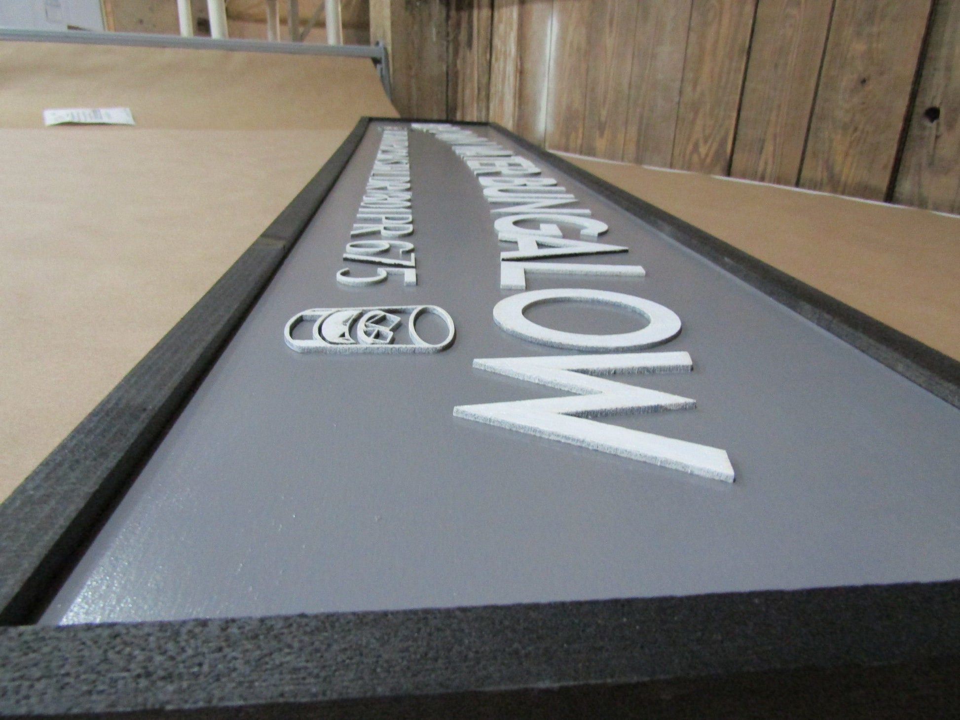 Large Custom Commerical Signage Business Name Address Sign Whiskey Bungalow Wood 3D Raised Text Sign Handmade Decor Store Front Costal Glass