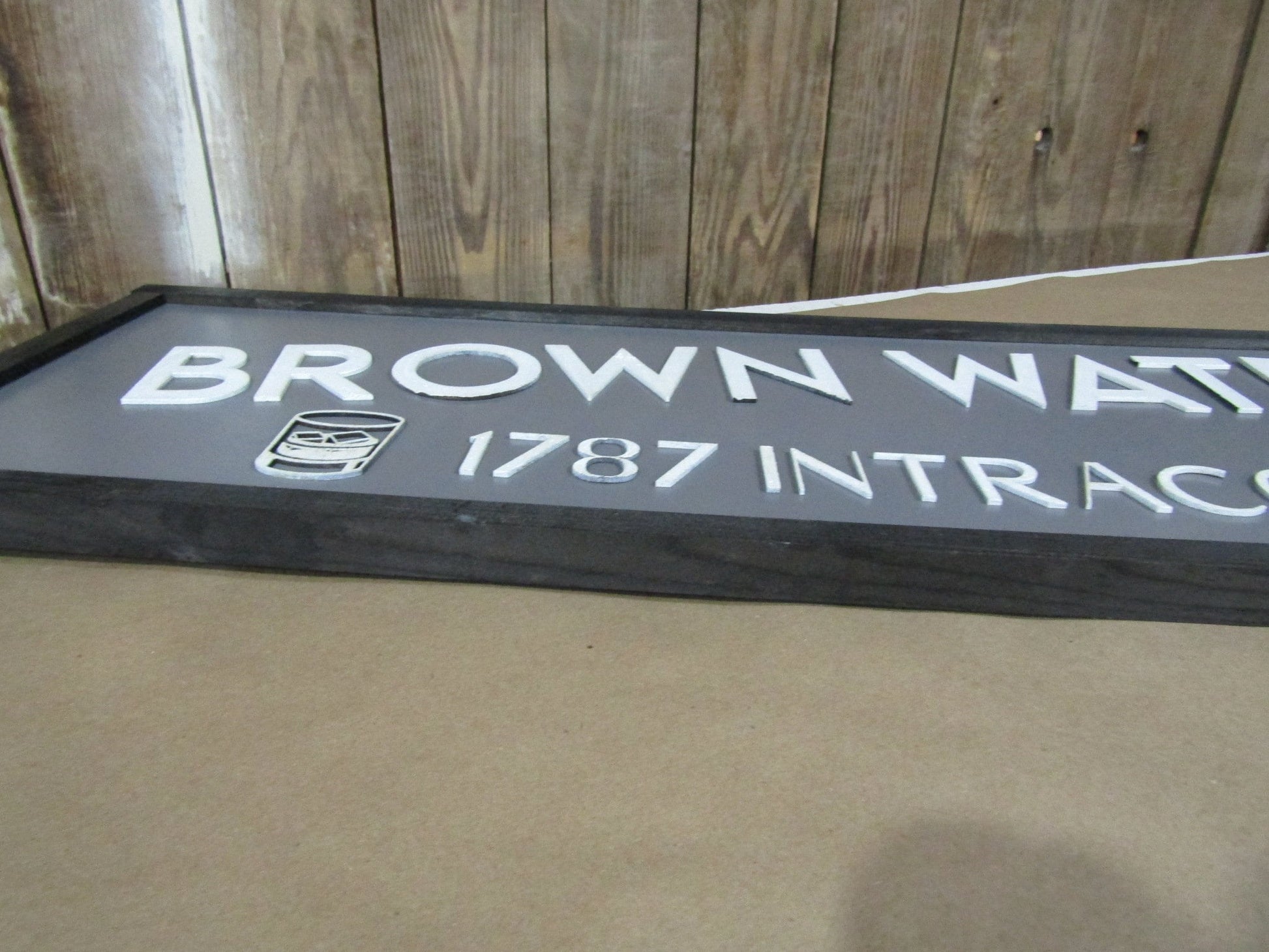 Large Custom Commerical Signage Business Name Address Sign Whiskey Bungalow Wood 3D Raised Text Sign Handmade Decor Store Front Costal Glass