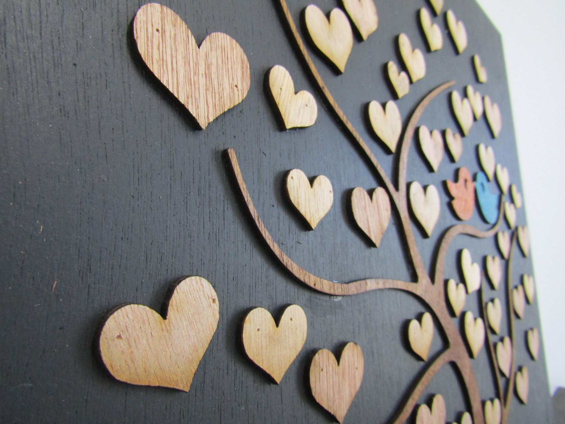 Wedding Sign Board Love Birds Hearts Tree Bridal Alternative Sign In Board Signature Name Sign Signature Board Guest Book Friends Family