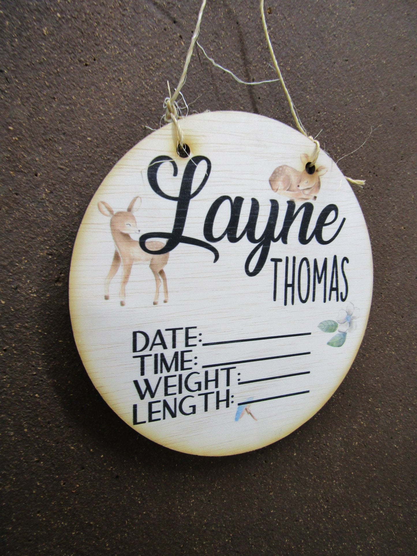 Custom Baby Crib Card Birth Nursery Announcement Hospital Stats Name Wood Print Plaque Wall Decor Photography Keepsake Personalized Newborn