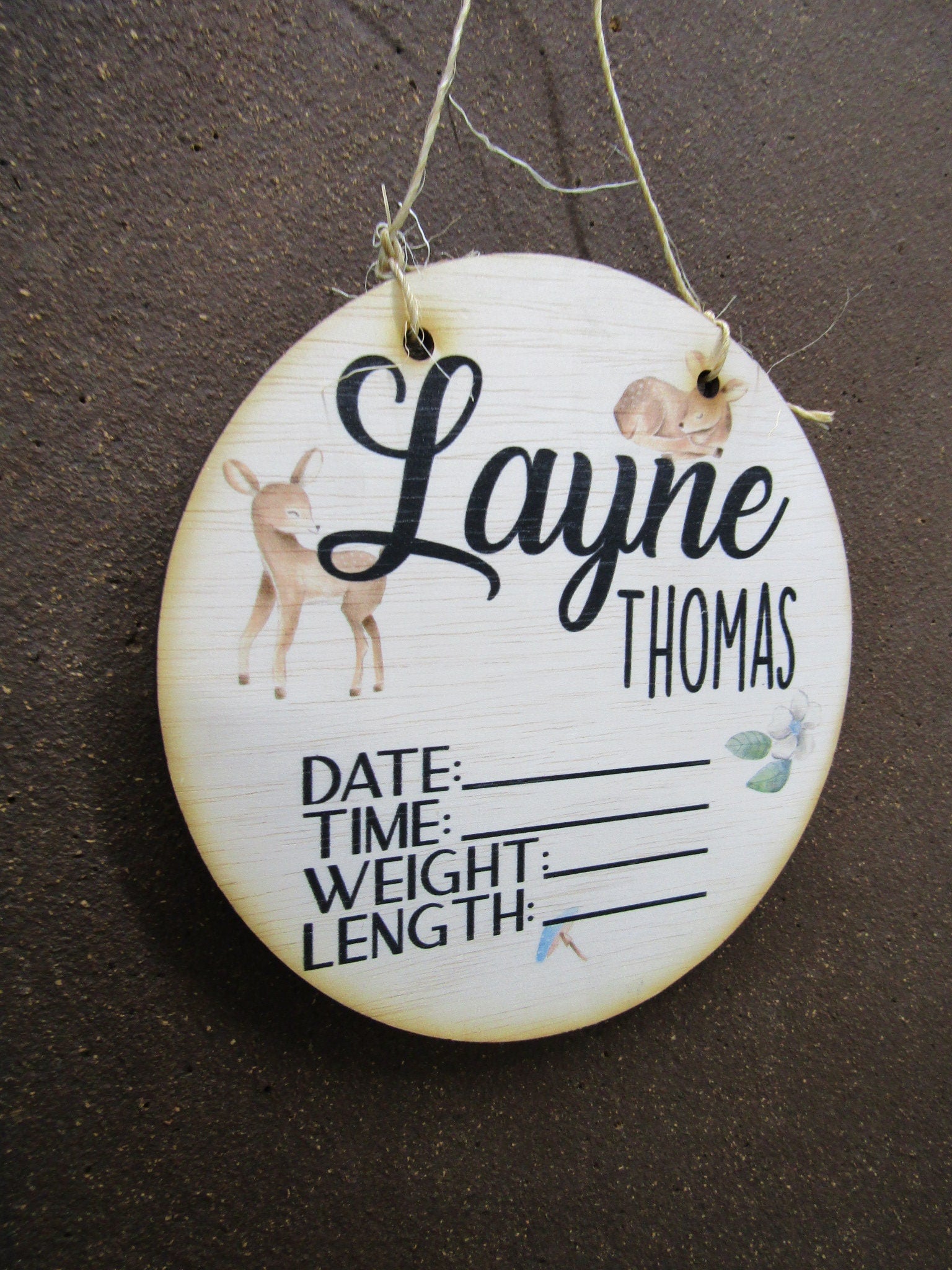 Custom Baby Crib Card Birth Nursery Announcement Hospital Stats Name Wood Print Plaque Wall Decor Photography Keepsake Personalized Newborn