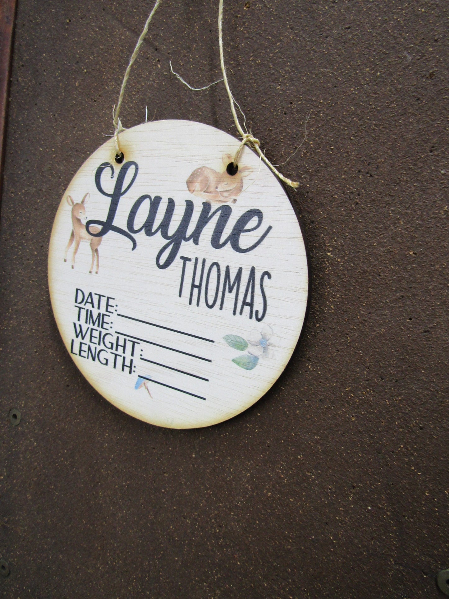 Custom Baby Crib Card Birth Nursery Announcement Hospital Stats Name Wood Print Plaque Wall Decor Photography Keepsake Personalized Newborn