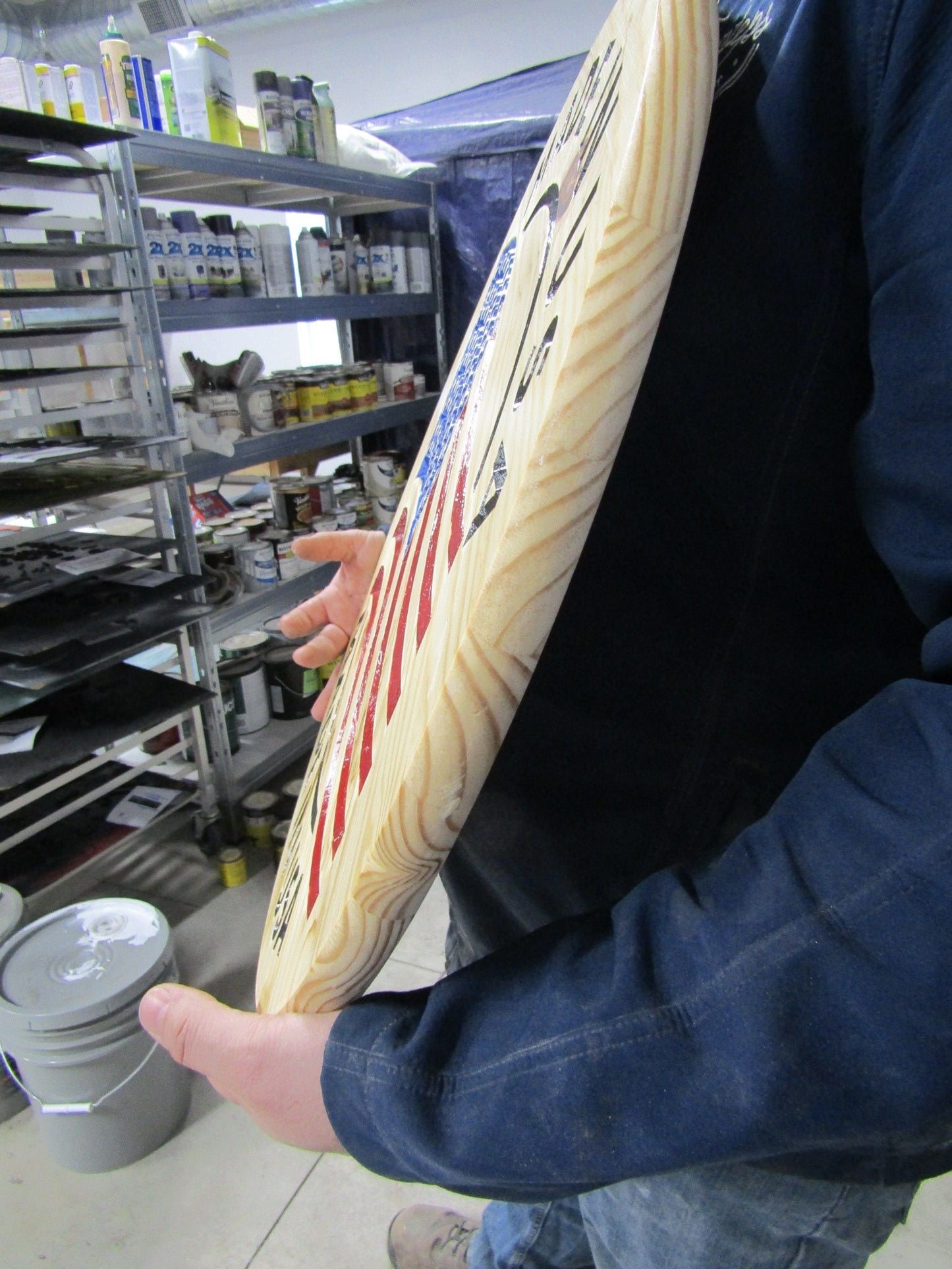 Wooden Engraved Routed Made In Usa Color Filled Red White Blue Round Natural Wood Circle Sign Display Handmade Decor Signage Commerical Use