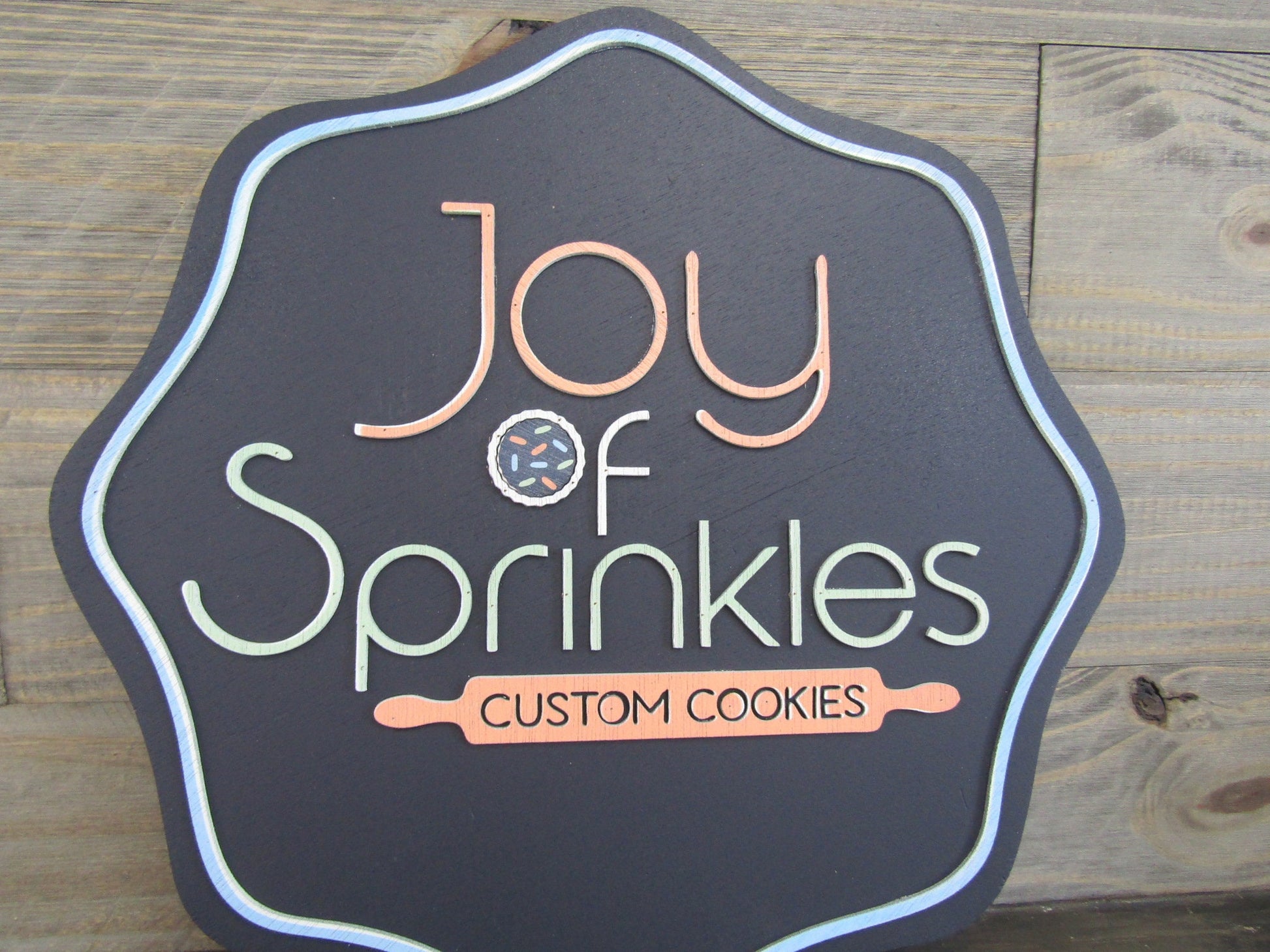 business sign personalized for cookie shop