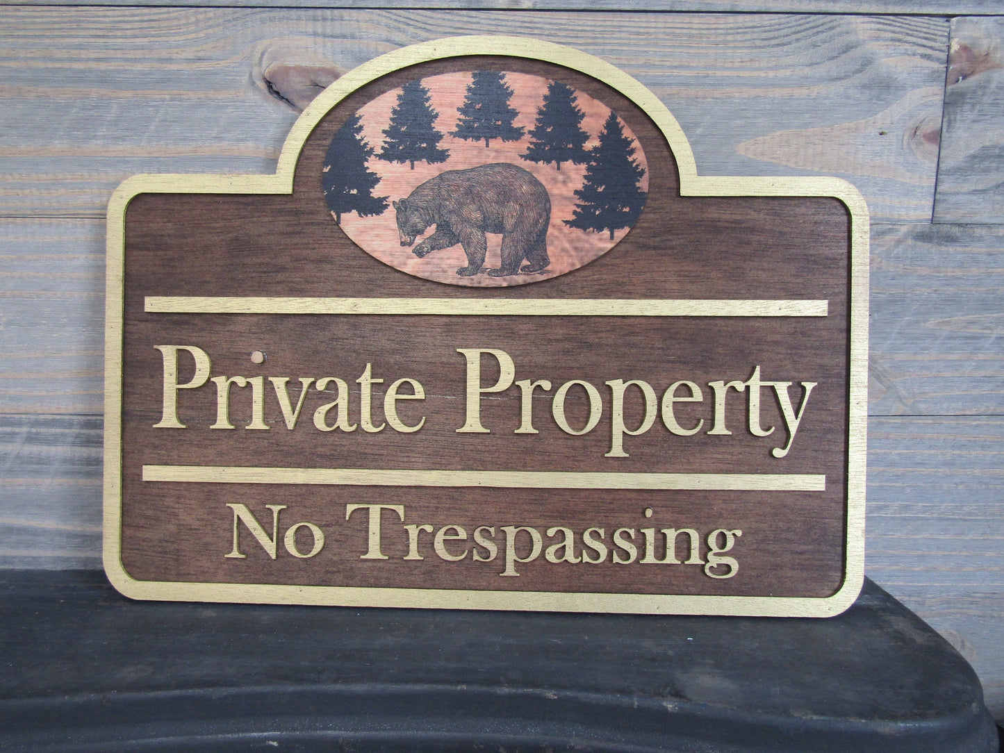 Custom Address Signs Set of 2 Matching Private Drive Bear Cabin 3D Raised Contoured Shape Handmade Commerical Signage Directional Wooden