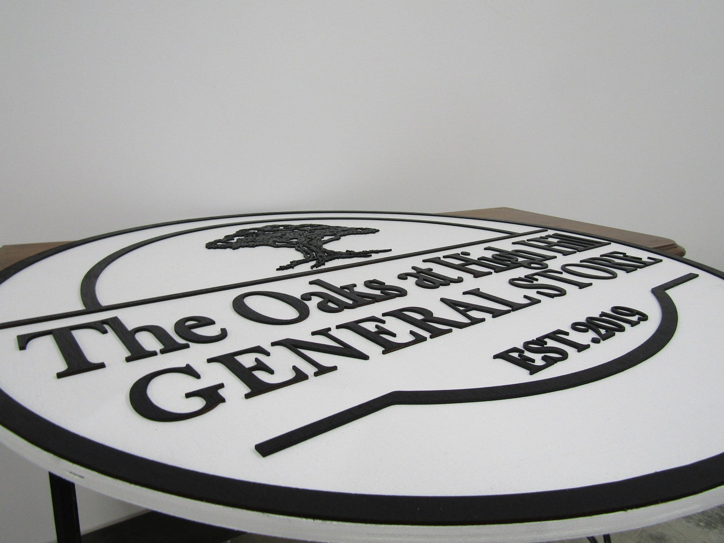 Custom Round Business Sign Commerical Signage Made To Order General Store Front Sign Small Business Sign Logo Oak Tree Circle Wooden Sign