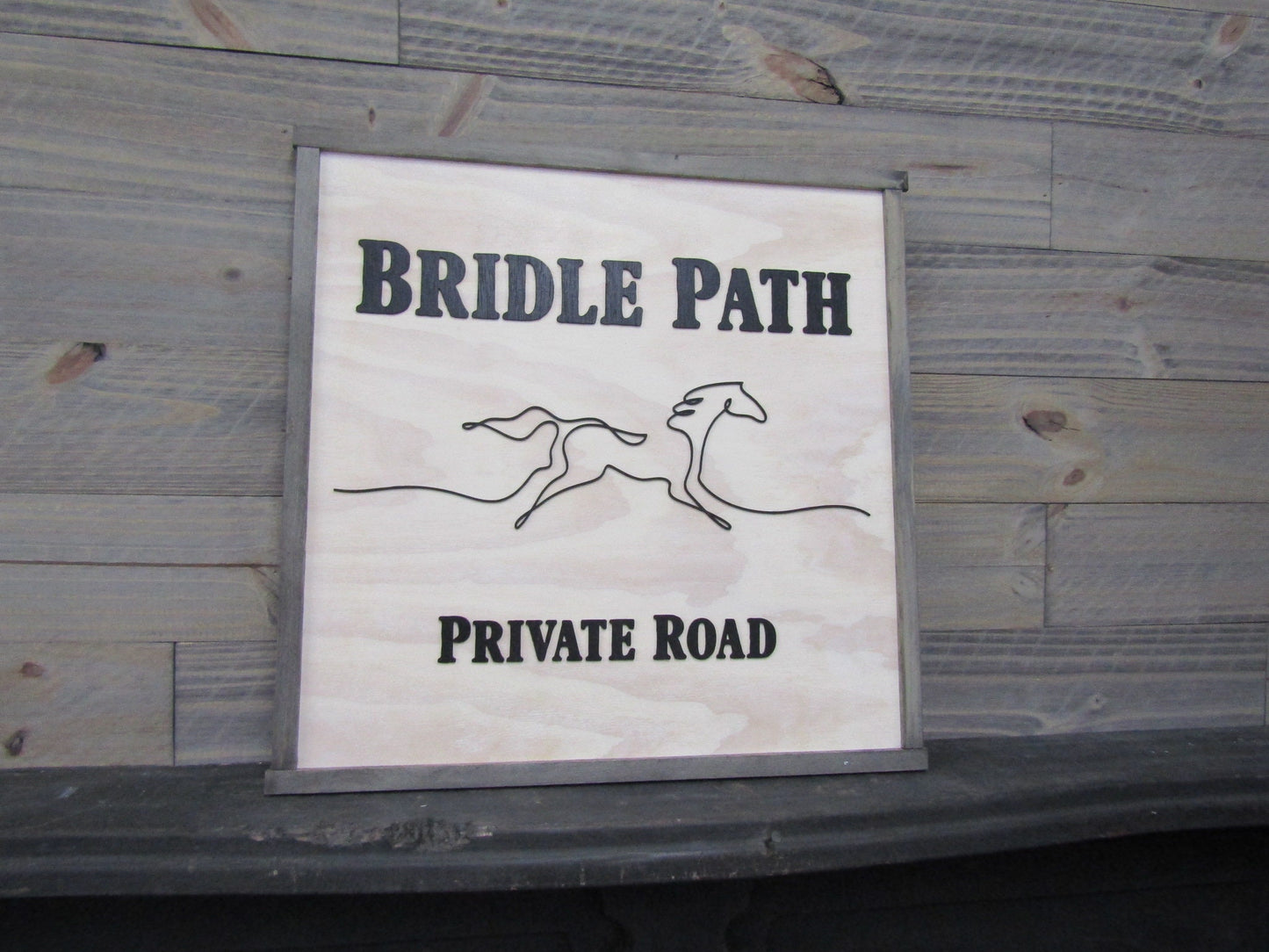 Large Custom Ranch Signage Bridal Path Private Drive Sign Company Name Square Oversized Rustic Business Logo Co Wood Laser Cut Out 3D Horse
