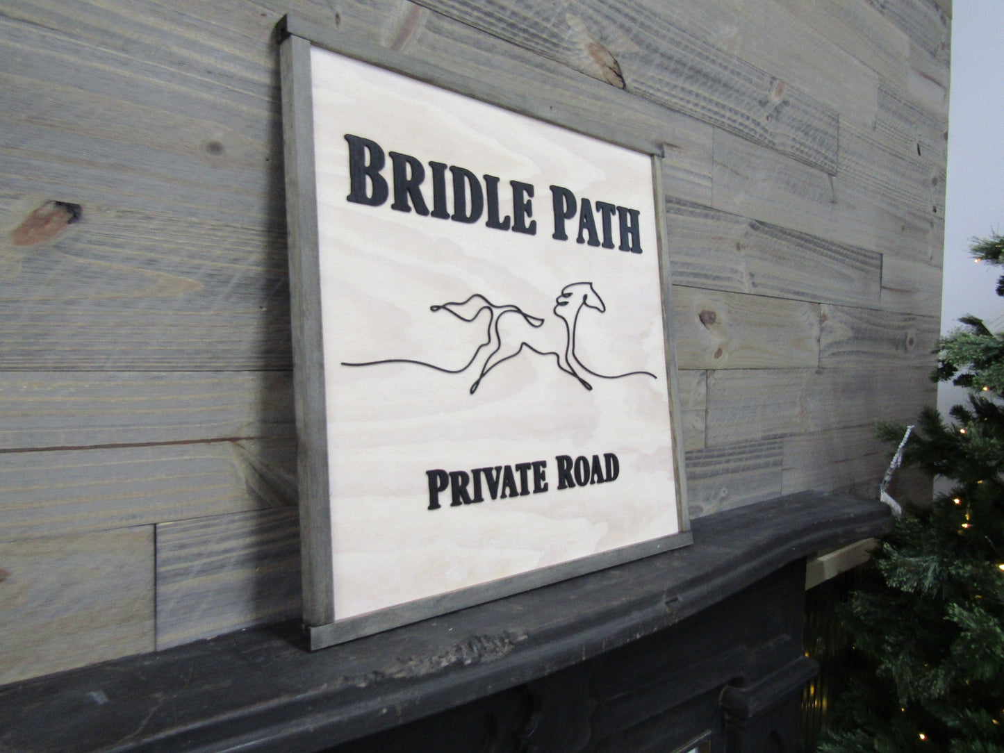 Large Custom Ranch Signage Bridal Path Private Drive Sign Company Name Square Oversized Rustic Business Logo Co Wood Laser Cut Out 3D Horse