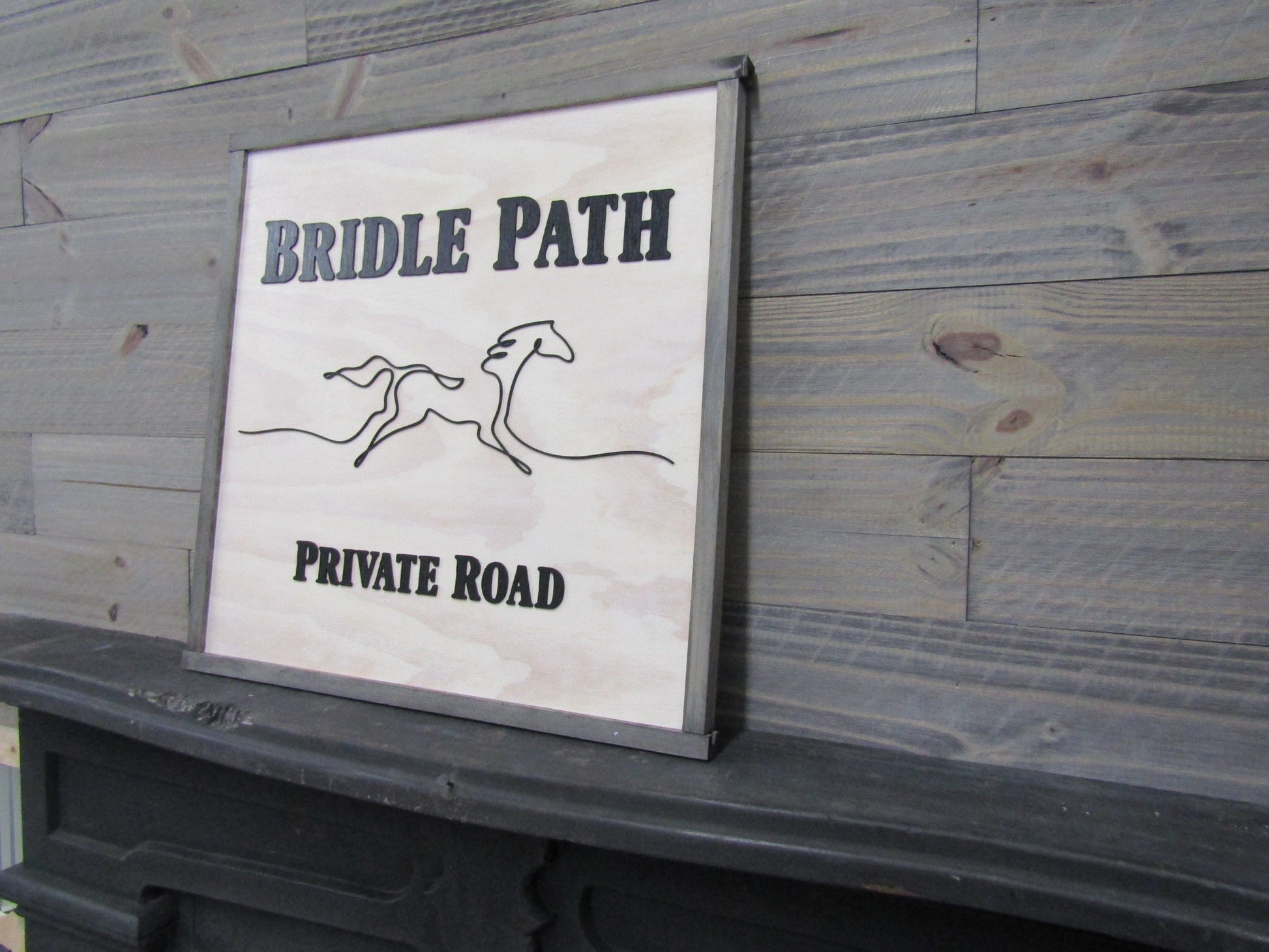 Large Custom Ranch Signage Bridal Path Private Drive Sign Company Name Square Oversized Rustic Business Logo Co Wood Laser Cut Out 3D Horse