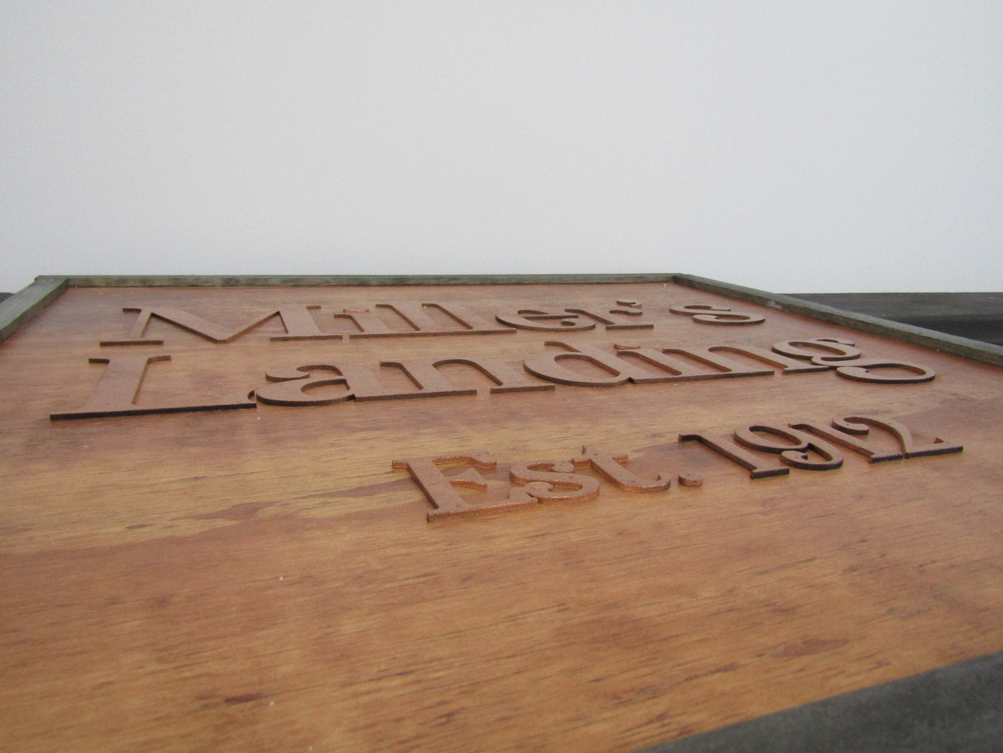 Large Custom Ranch Signage Brown Copper Company Name Landing Square Oversized Rustic Business Logo Co Wood Laser Cut Out 3D Extra Large Sign