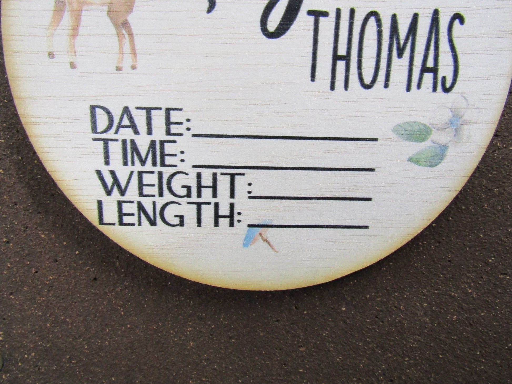 Custom Baby Crib Card Birth Nursery Announcement Hospital Stats Name Wood Print Plaque Wall Decor Photography Keepsake Personalized Newborn