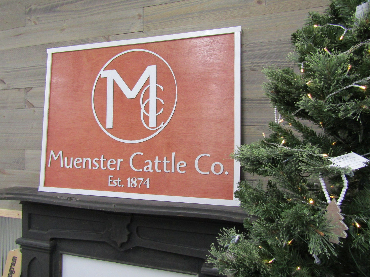 Custom Business Sign Rectangle 3D Large Custom Cattle Co Company Signage Indoor Outdoor Small Business Logo Laser Cut Wood Sign Barn Farm