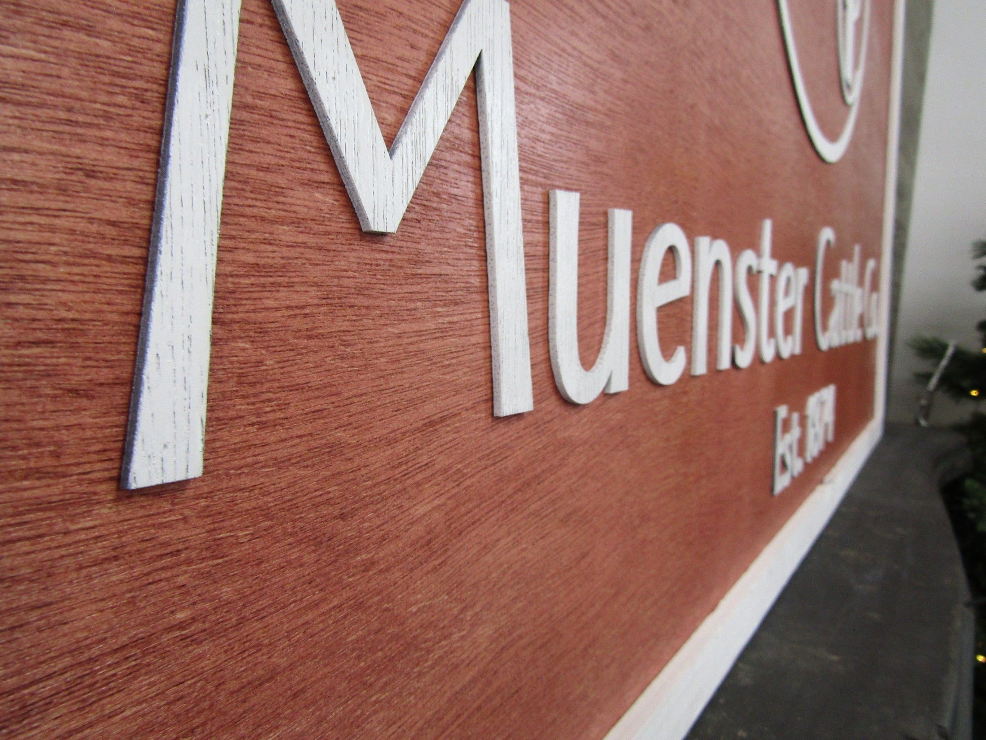 Custom Business Sign Rectangle 3D Large Custom Cattle Co Company Signage Indoor Outdoor Small Business Logo Laser Cut Wood Sign Barn Farm