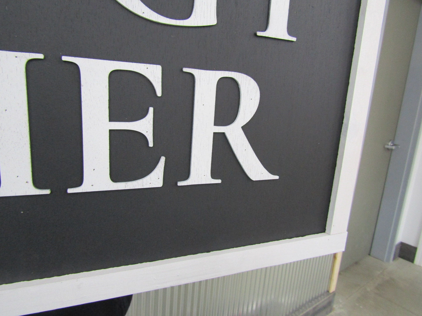 Large Custom Business Sign Workshop Studio Signage Indoor Outdoor Trilogy Black and White Personalized Logo Made To Order 3D Wooden LaserCut