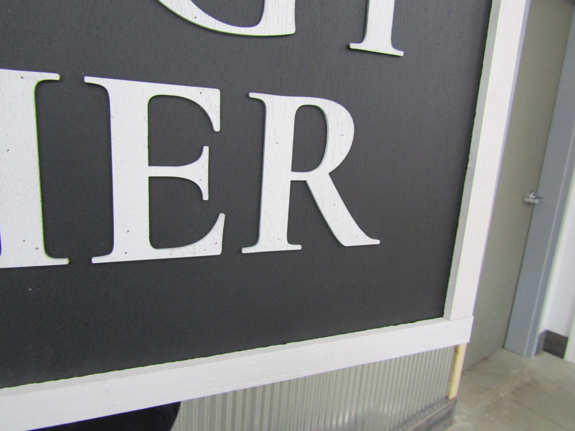 Large Custom Business Sign Workshop Studio Signage Indoor Outdoor Trilogy Black and White Personalized Logo Made To Order 3D Wooden LaserCut