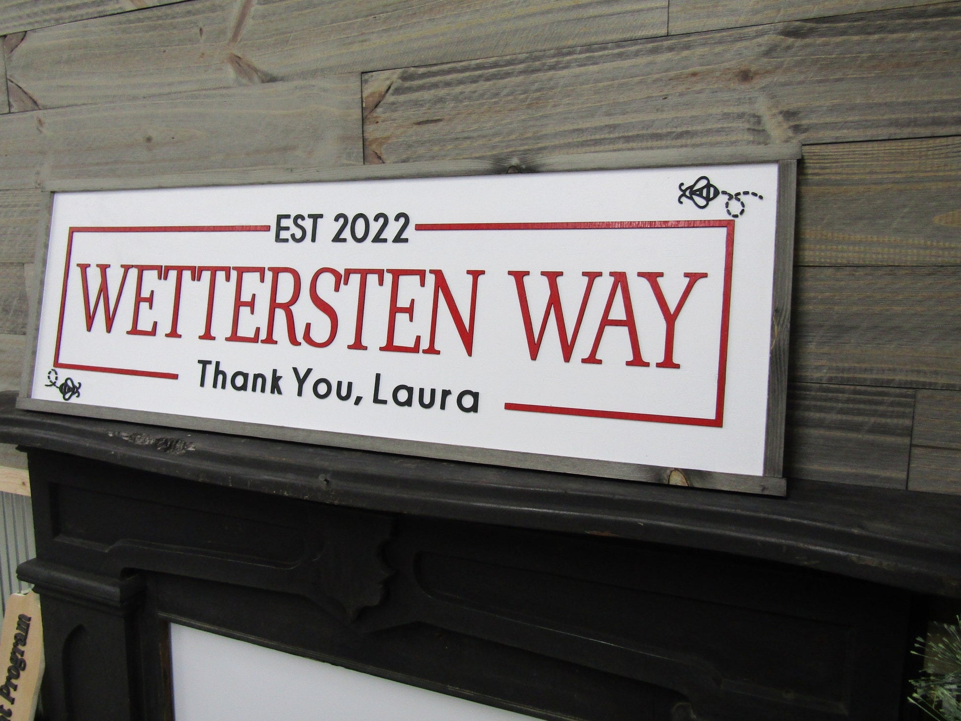 Large Custom Ranch Sign Over-sized Rustic Wood Laser Cut Out 3D Extra Large Sign Home Thank You Established Wettersten Way Handmade Farm