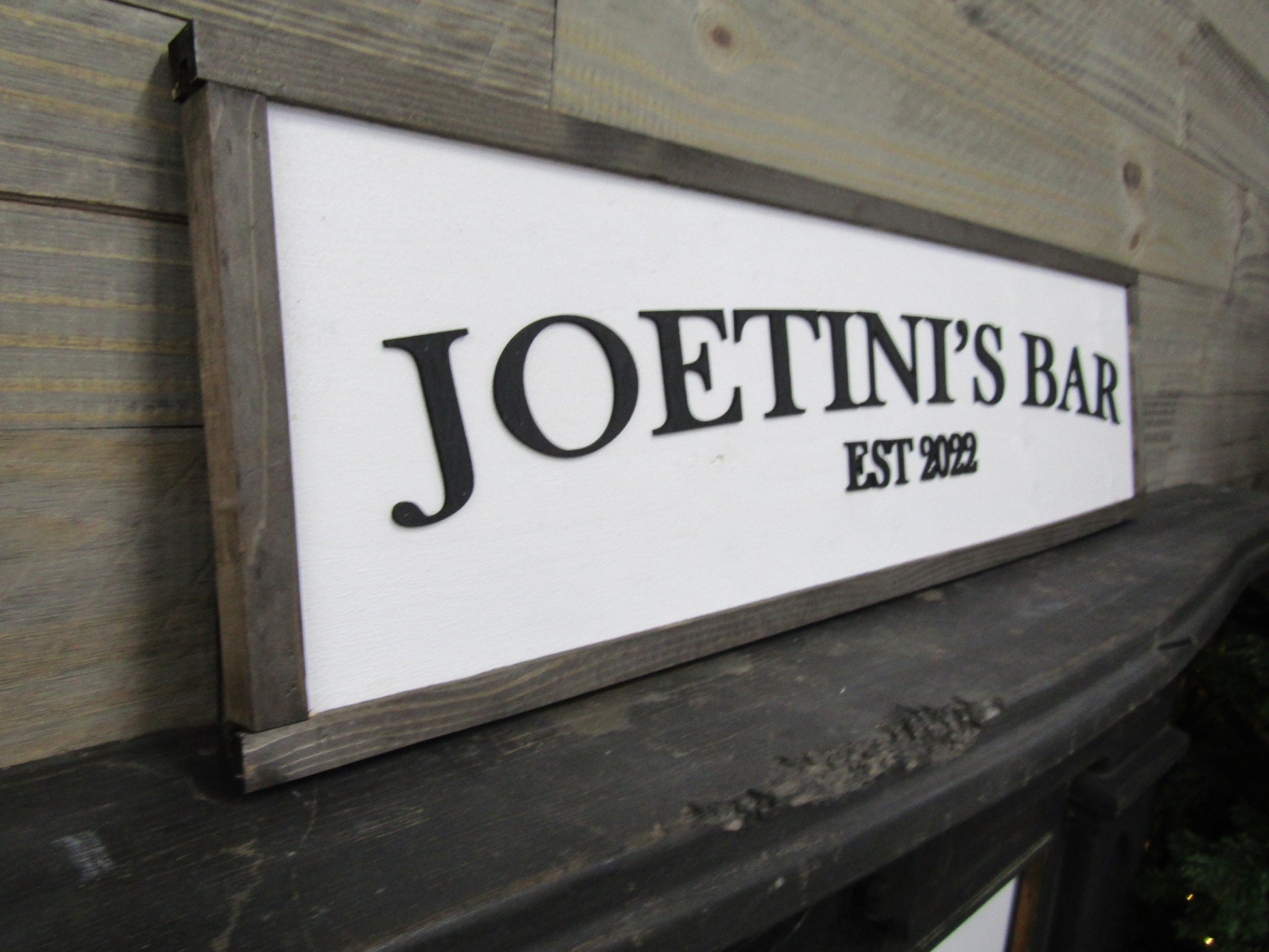 Custom Personalized Bar Sign Fathers Day Gift Established Sign Oversized 3D Raised Text Made To Order Indoor Outdoor Patio Basement Signage
