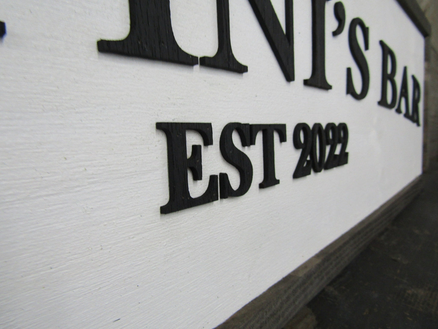 Custom Personalized Bar Sign Fathers Day Gift Established Sign Oversized 3D Raised Text Made To Order Indoor Outdoor Patio Basement Signage