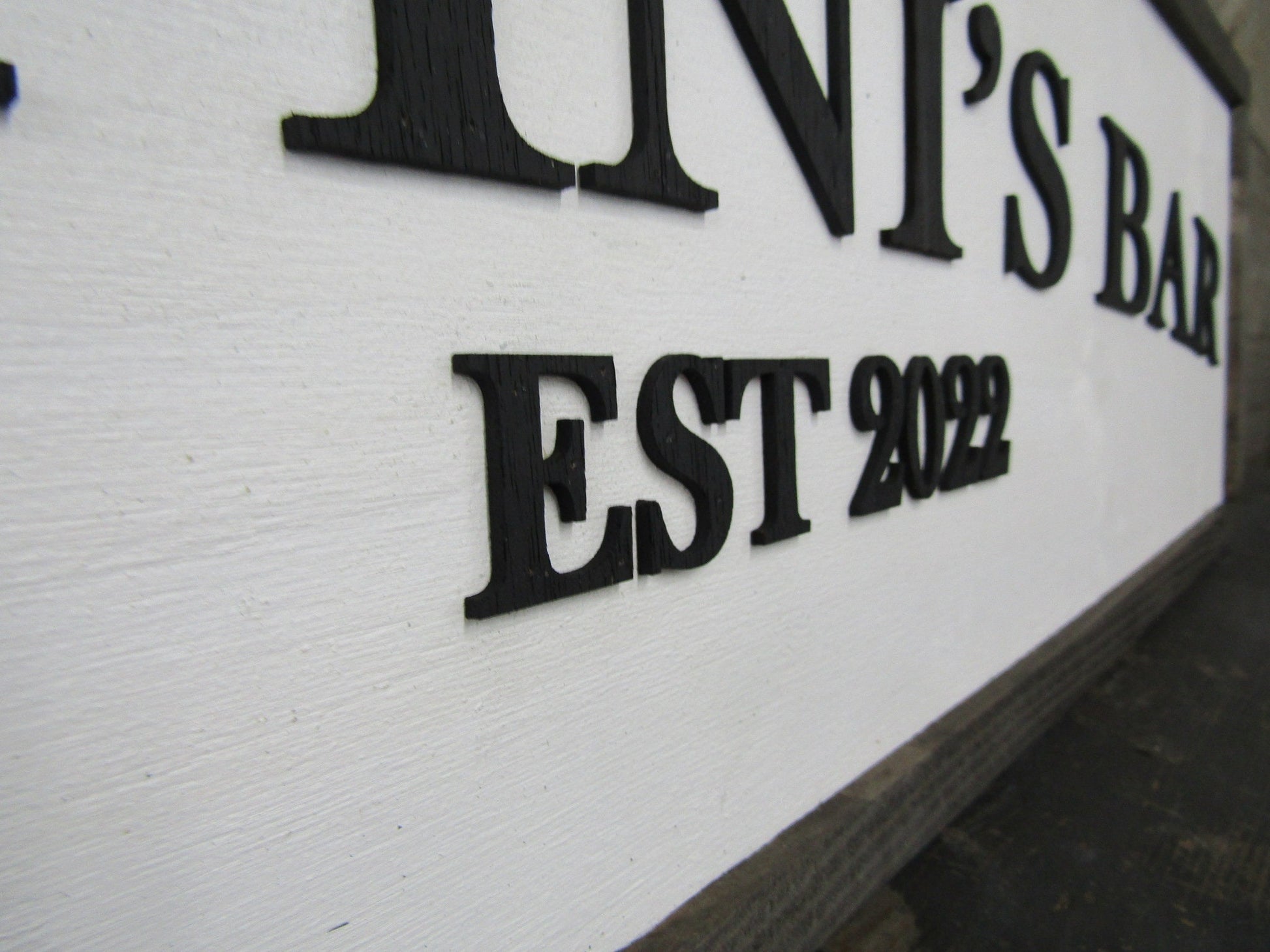 Custom Personalized Bar Sign Fathers Day Gift Established Sign Oversized 3D Raised Text Made To Order Indoor Outdoor Patio Basement Signage