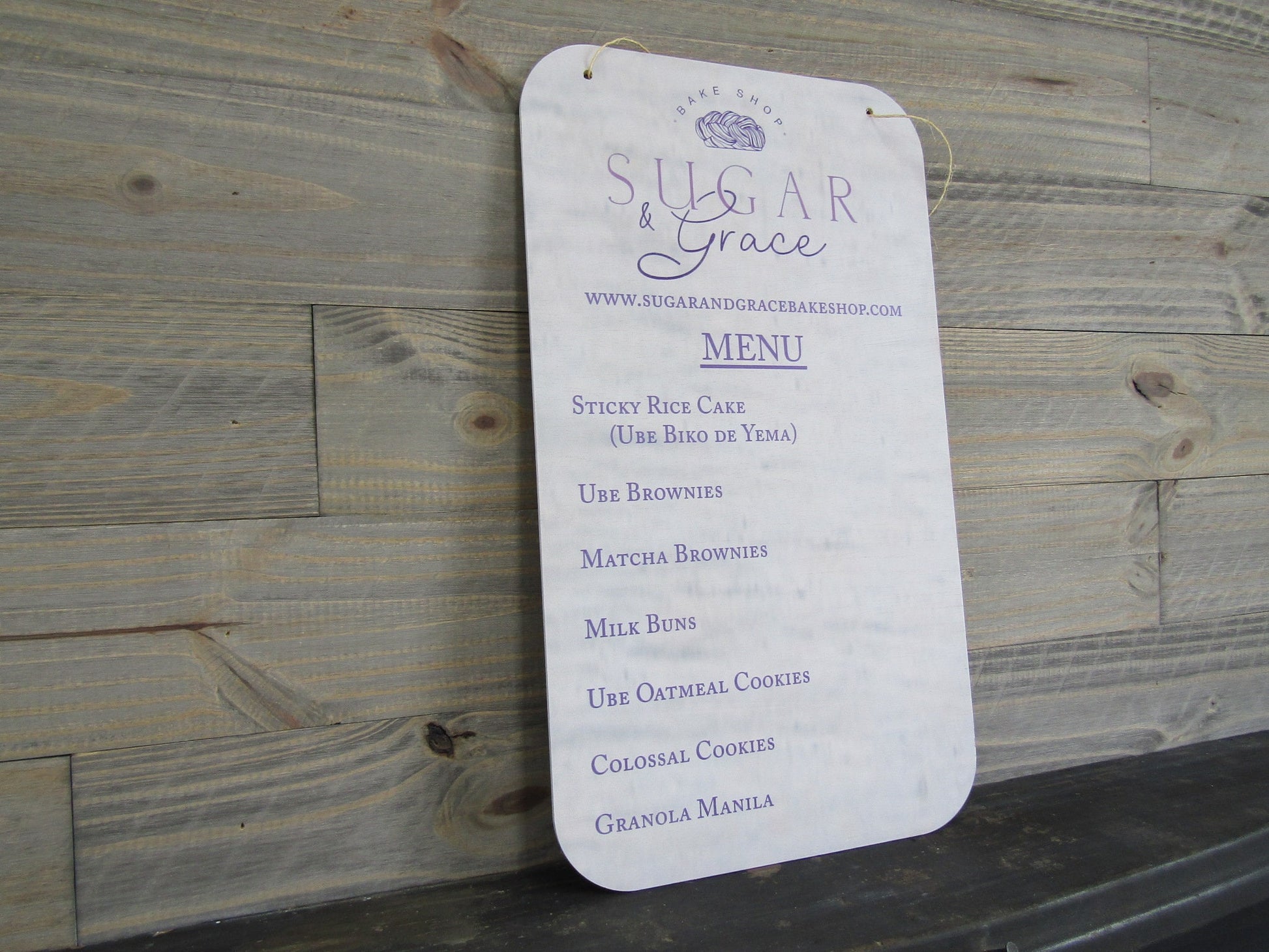 Your Actual Logo Rectangle Booth Vendor Signage Menu Small Business Bakery Sugar Hanging Sign Business Custom Personalized Color Wood Print