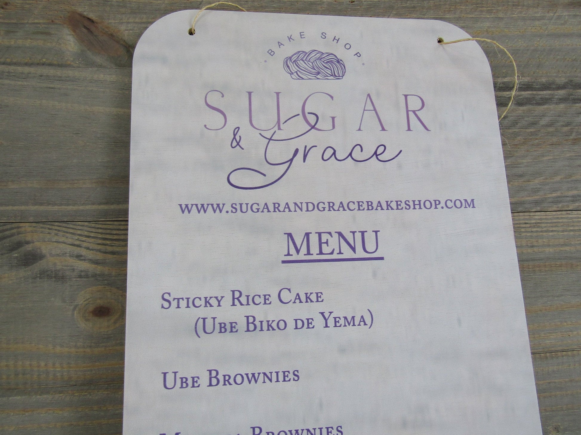 Your Actual Logo Rectangle Booth Vendor Signage Menu Small Business Bakery Sugar Hanging Sign Business Custom Personalized Color Wood Print