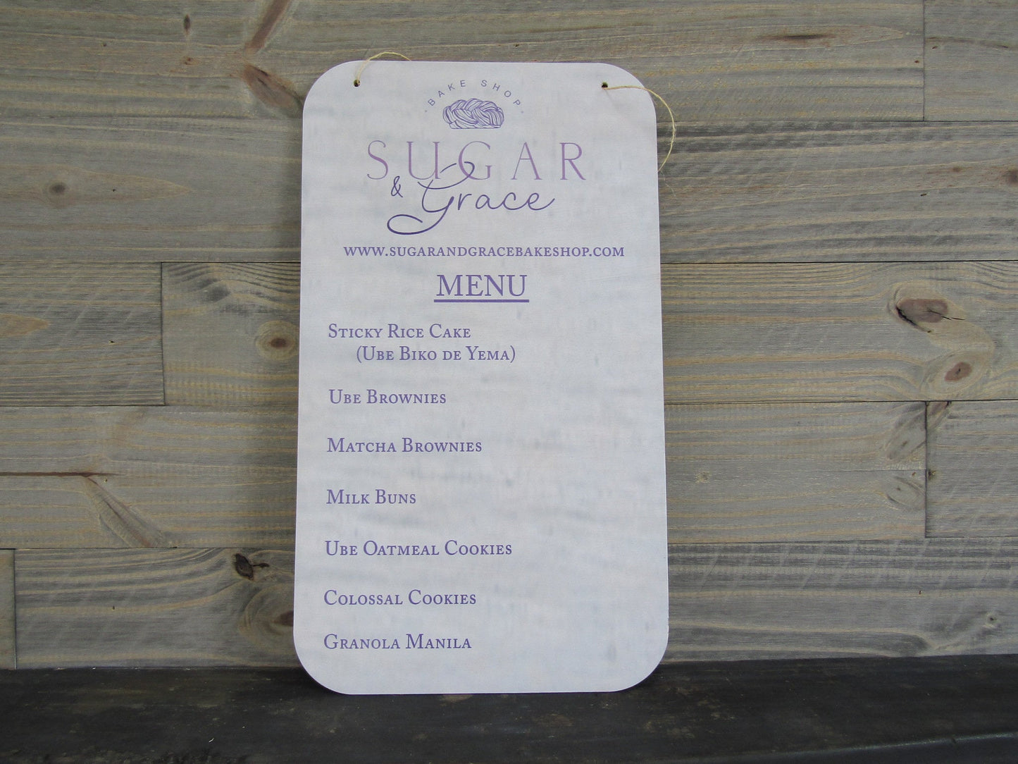 Your Actual Logo Rectangle Booth Vendor Signage Menu Small Business Bakery Sugar Hanging Sign Business Custom Personalized Color Wood Print
