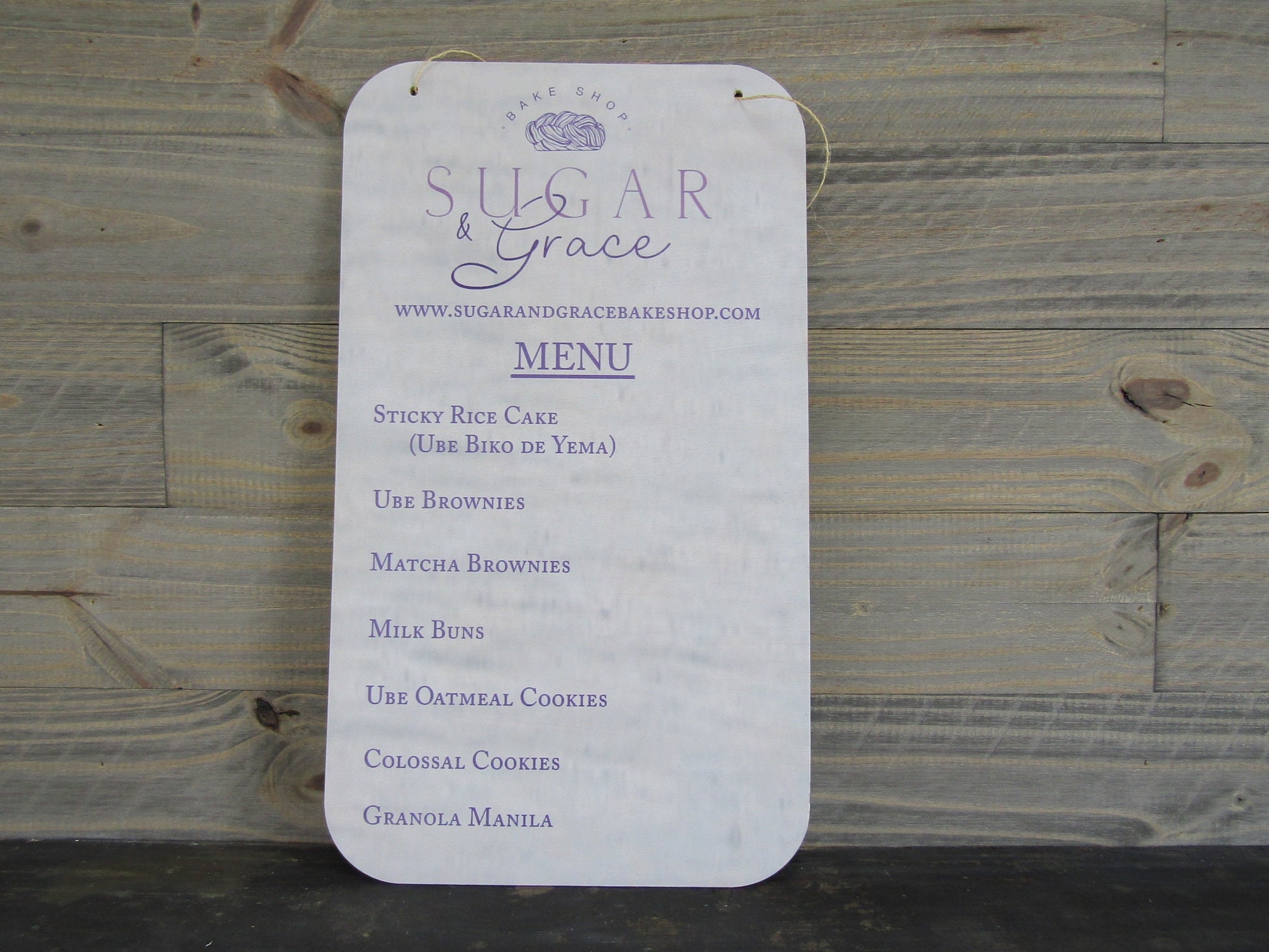 Your Actual Logo Rectangle Booth Vendor Signage Menu Small Business Bakery Sugar Hanging Sign Business Custom Personalized Color Wood Print