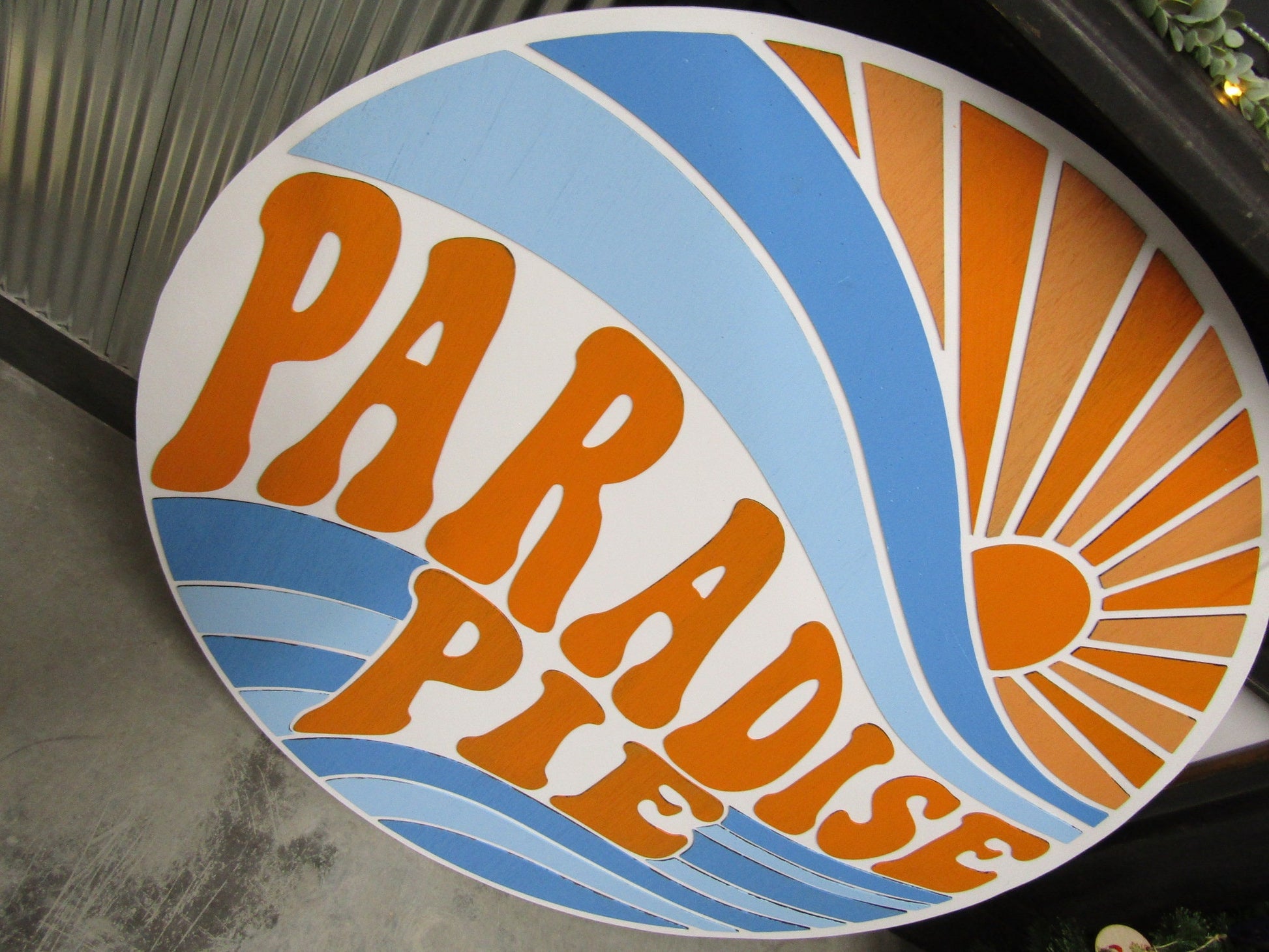 Custom XL Small Business Sign Commerical Signage Paradise Pie Sunset Water 3D Raised Text Handmade Store Front Made to Order Baker Treats