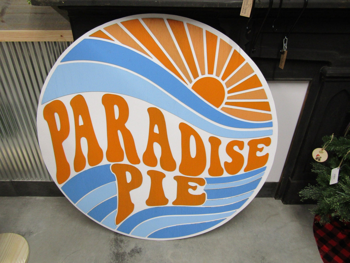 Custom XL Small Business Sign Commerical Signage Paradise Pie Sunset Water 3D Raised Text Handmade Store Front Made to Order Baker Treats