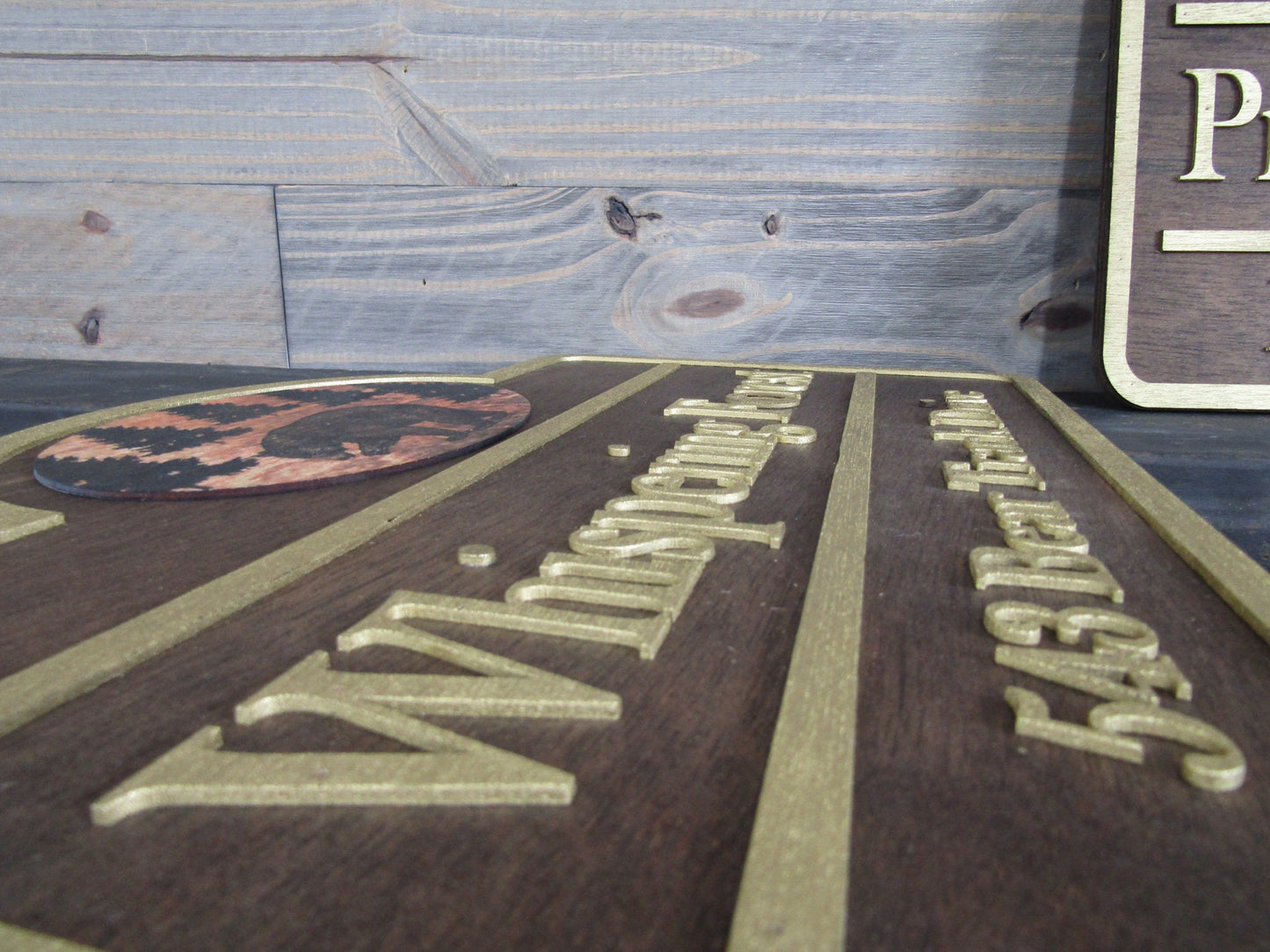 Custom Address Signs Set of 2 Matching Private Drive Bear Cabin 3D Raised Contoured Shape Handmade Commerical Signage Directional Wooden