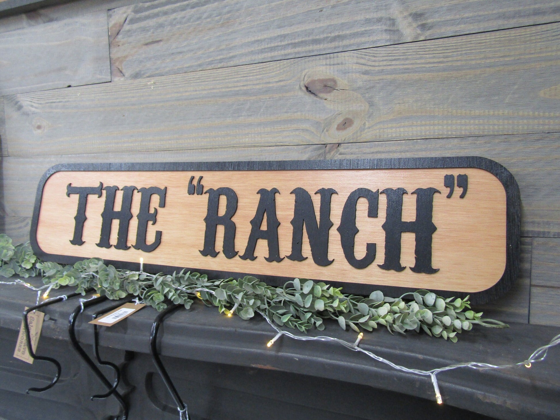 Oversized Large Custom Ranch Rustic Wooden Sign The Ranch Raised Lettering Homestead Commerical Signage Country Style 3D Laser Cut Handmade