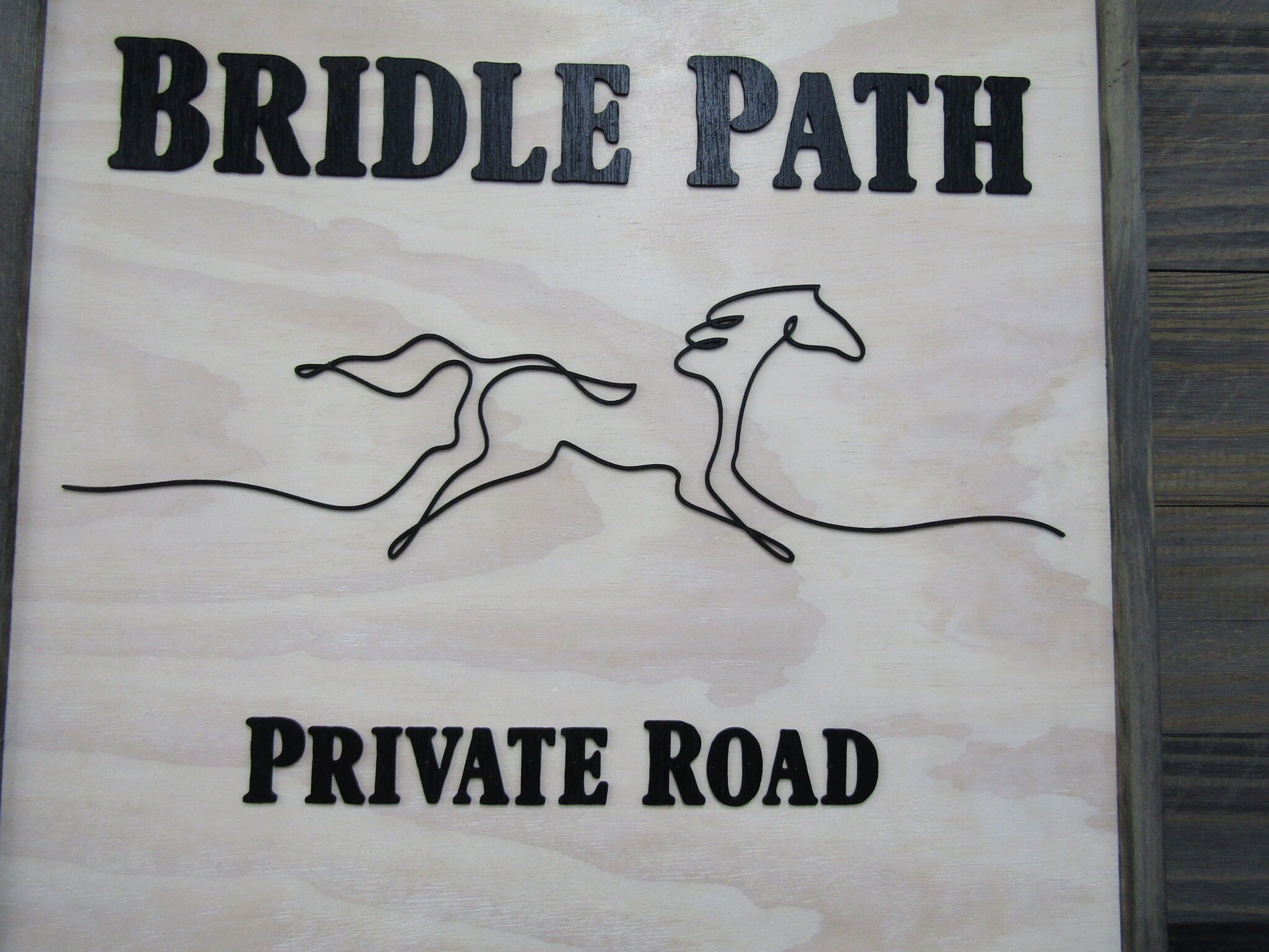 Large Custom Ranch Signage Bridal Path Private Drive Sign Company Name Square Oversized Rustic Business Logo Co Wood Laser Cut Out 3D Horse