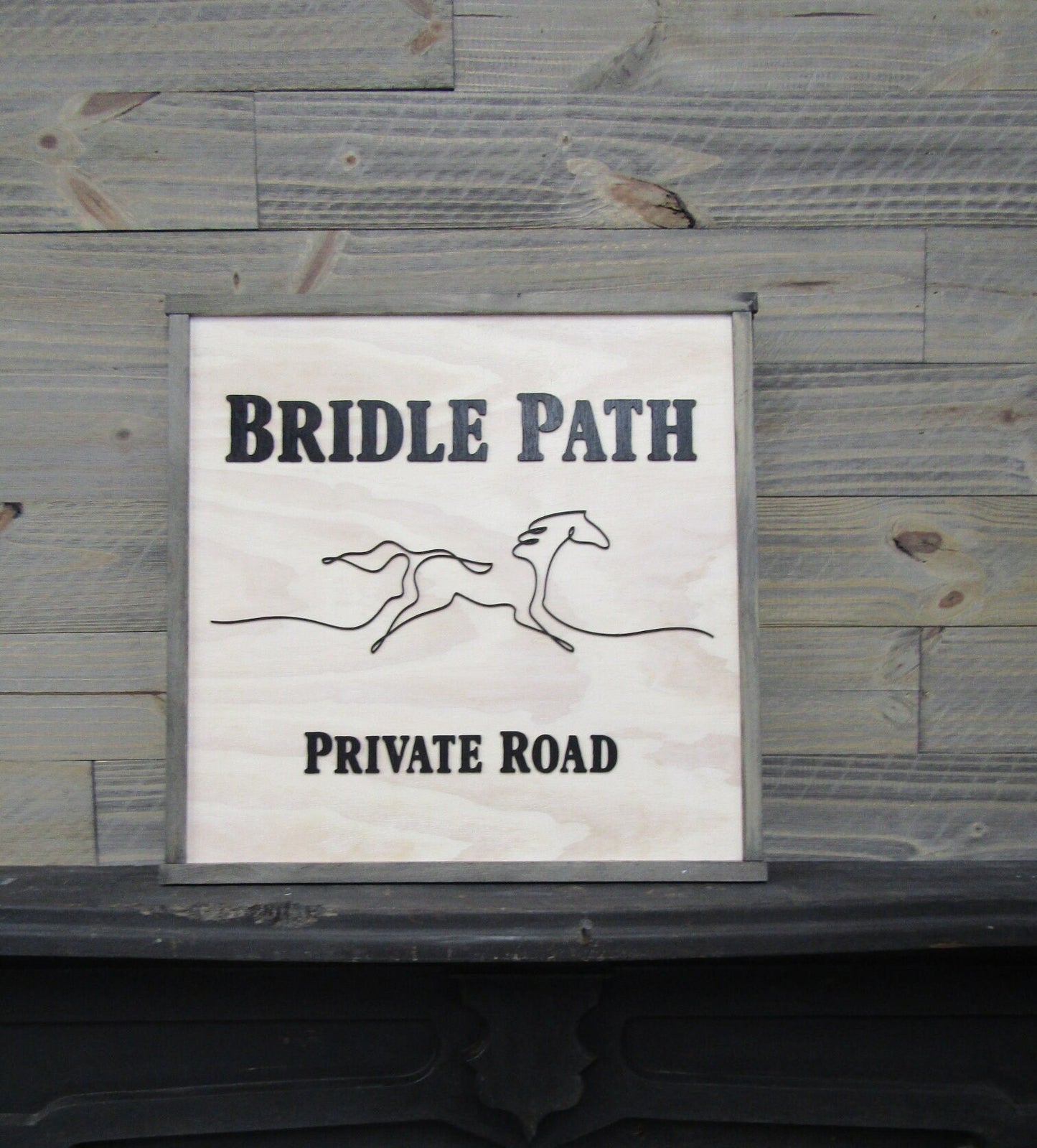 Large Custom Ranch Signage Bridal Path Private Drive Sign Company Name Square Oversized Rustic Business Logo Co Wood Laser Cut Out 3D Horse