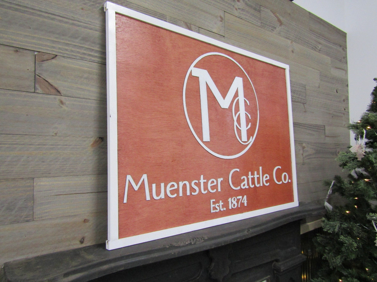 Custom Business Sign Rectangle 3D Large Custom Cattle Co Company Signage Indoor Outdoor Small Business Logo Laser Cut Wood Sign Barn Farm