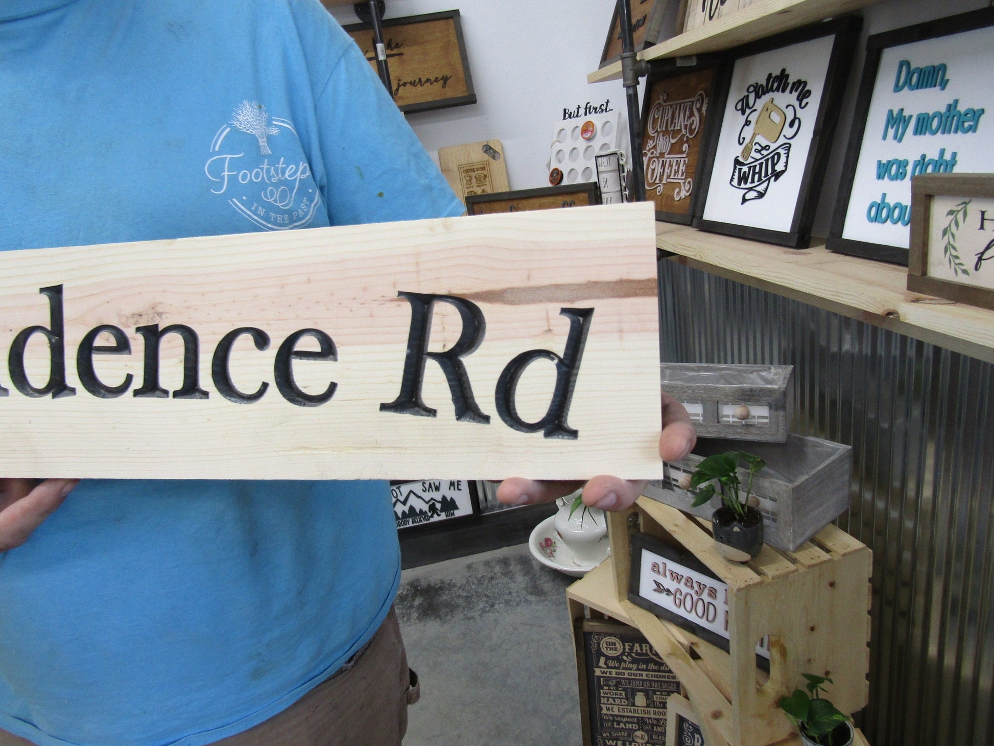 Custom Road Sign Personalized Ranch Style Engraved Street Local Address Routed Carved Store Front Indoor Outdoor Entrance Sign Handmade