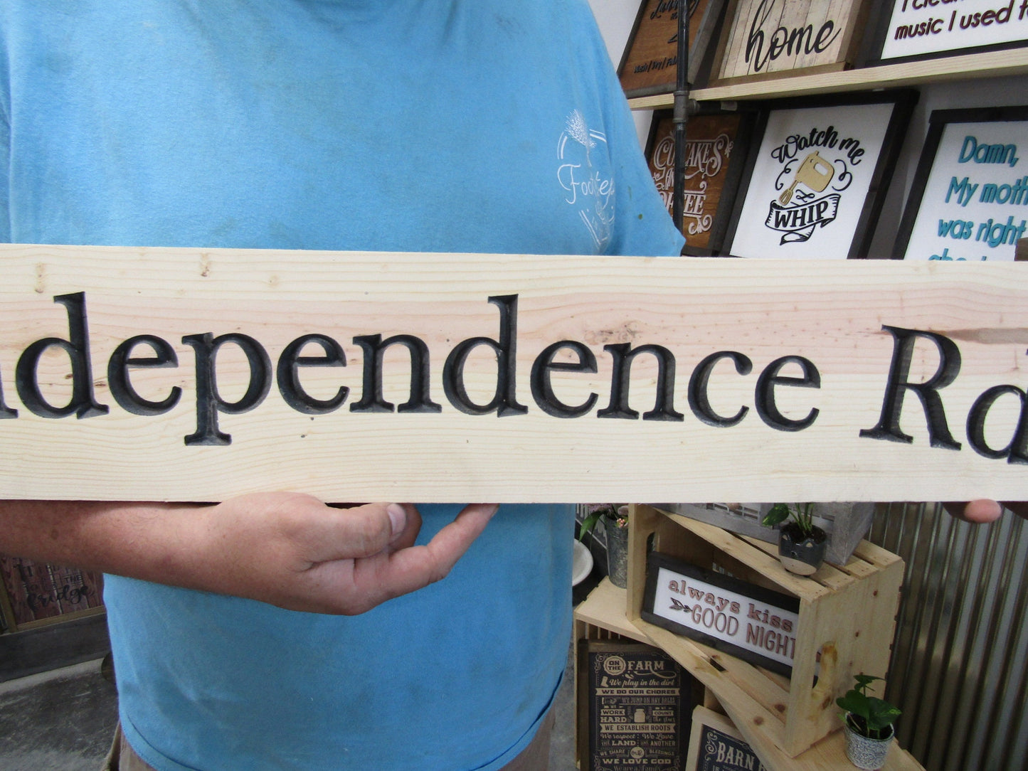 Custom Road Sign Personalized Ranch Style Engraved Street Local Address Routed Carved Store Front Indoor Outdoor Entrance Sign Handmade
