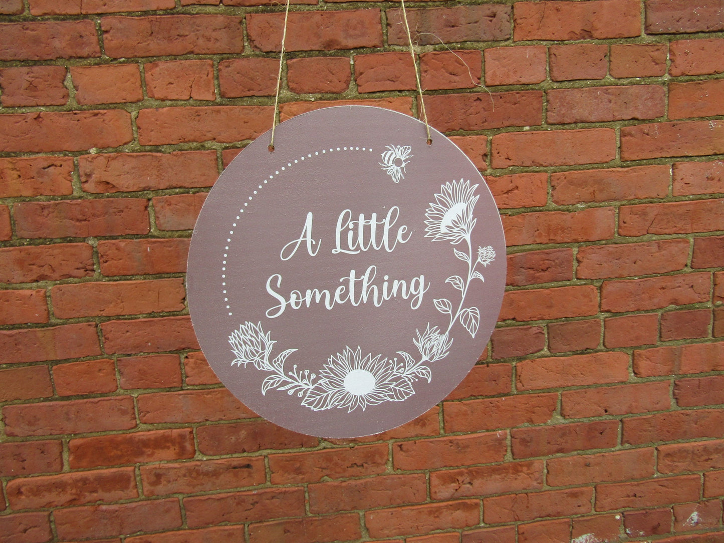 A little something Booth Vendor Sign Small Business Commerical Signage Your Logo Image Printed on Wood Light Weight Sunflowers Bees Handmade