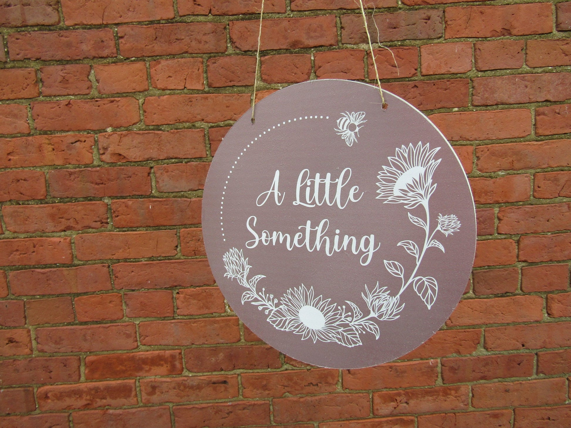 A little something Booth Vendor Sign Small Business Commerical Signage Your Logo Image Printed on Wood Light Weight Sunflowers Bees Handmade